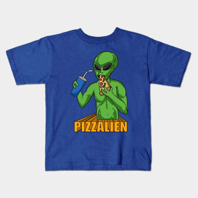 PIZZALIEN Kids T-Shirt by Toywuzhere